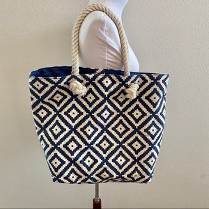 Summer & Rose Blue and Cream Tote
